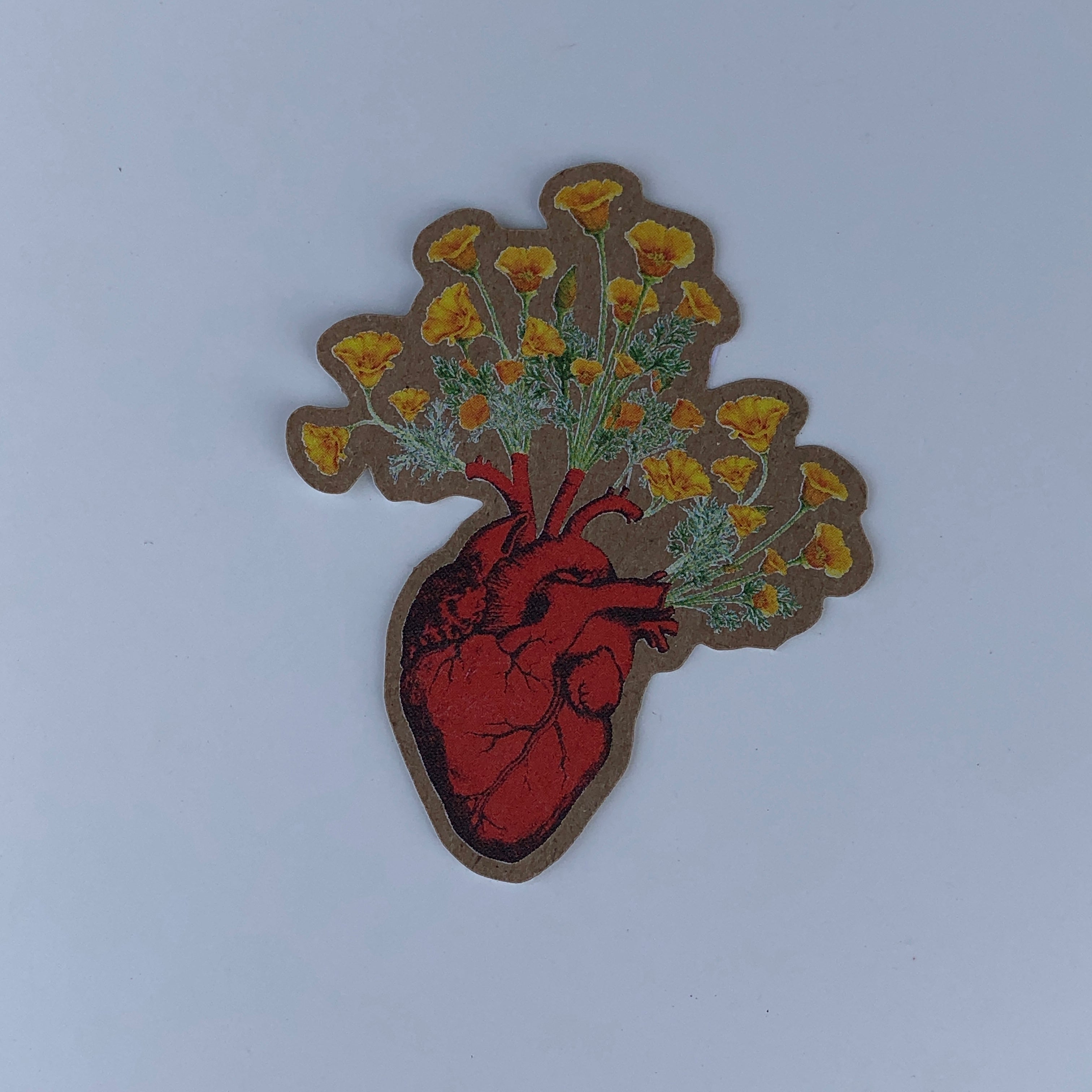 California Poppy Love Sticker