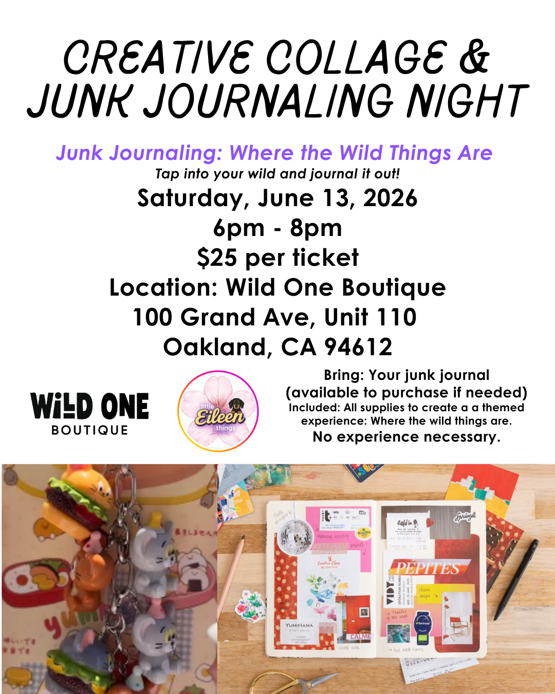 Junk Journaling Workshop Saturday, June 13, 2026