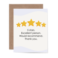 5 Stars, Thank You Card