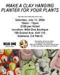 Hanging Clay Pot Workshop -Saturday, July 11, 2026