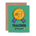 #1 Teacher of the Year Greeting Card