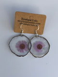 Flower Resin Earrings - medium (Gold or Silver)