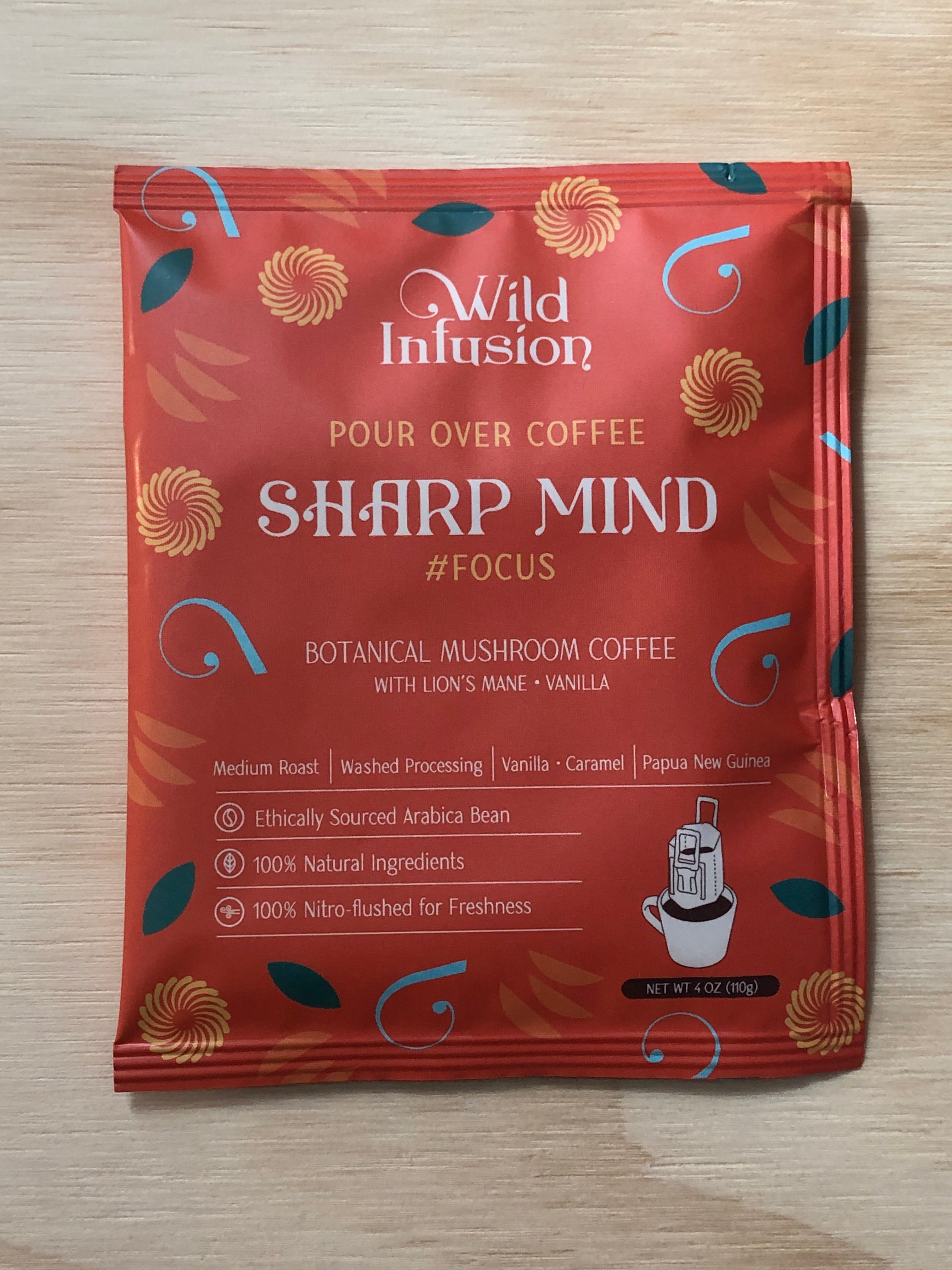 Sharp Mind Mushroom Coffee Single Serve Pour Over