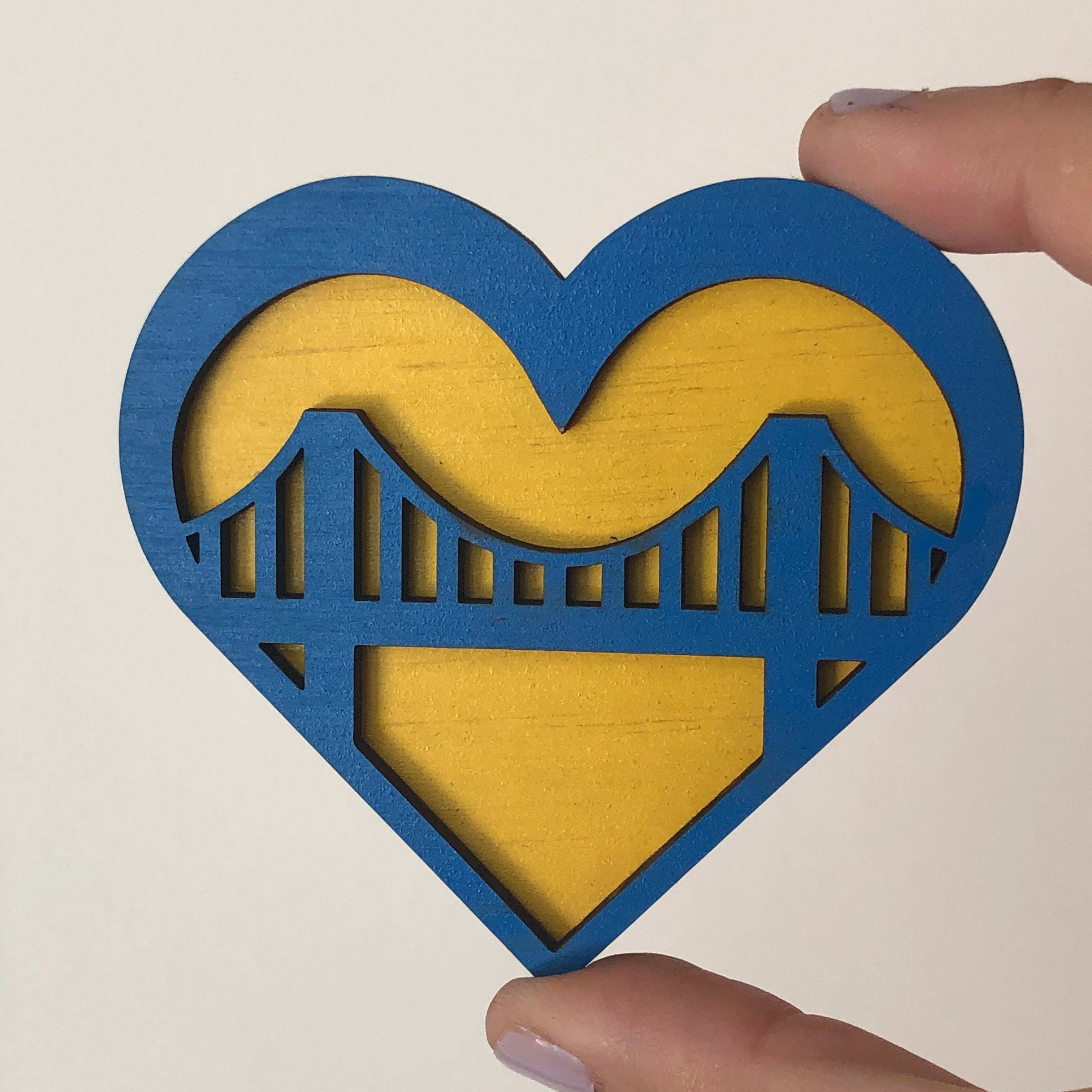 SF Heart Bridge - Blue/Gold - Magnet