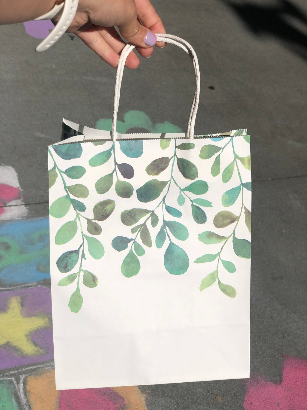 Watercolor Greenery Paper Gift Bags