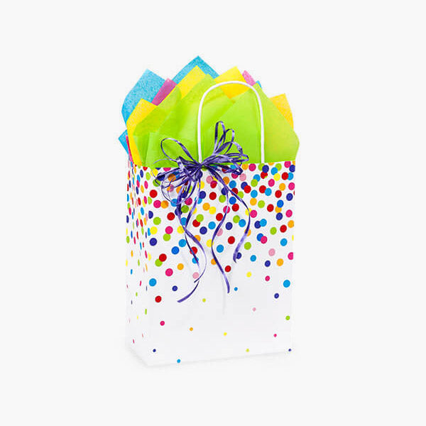 Rainbow Confetti Paper Gift Bag