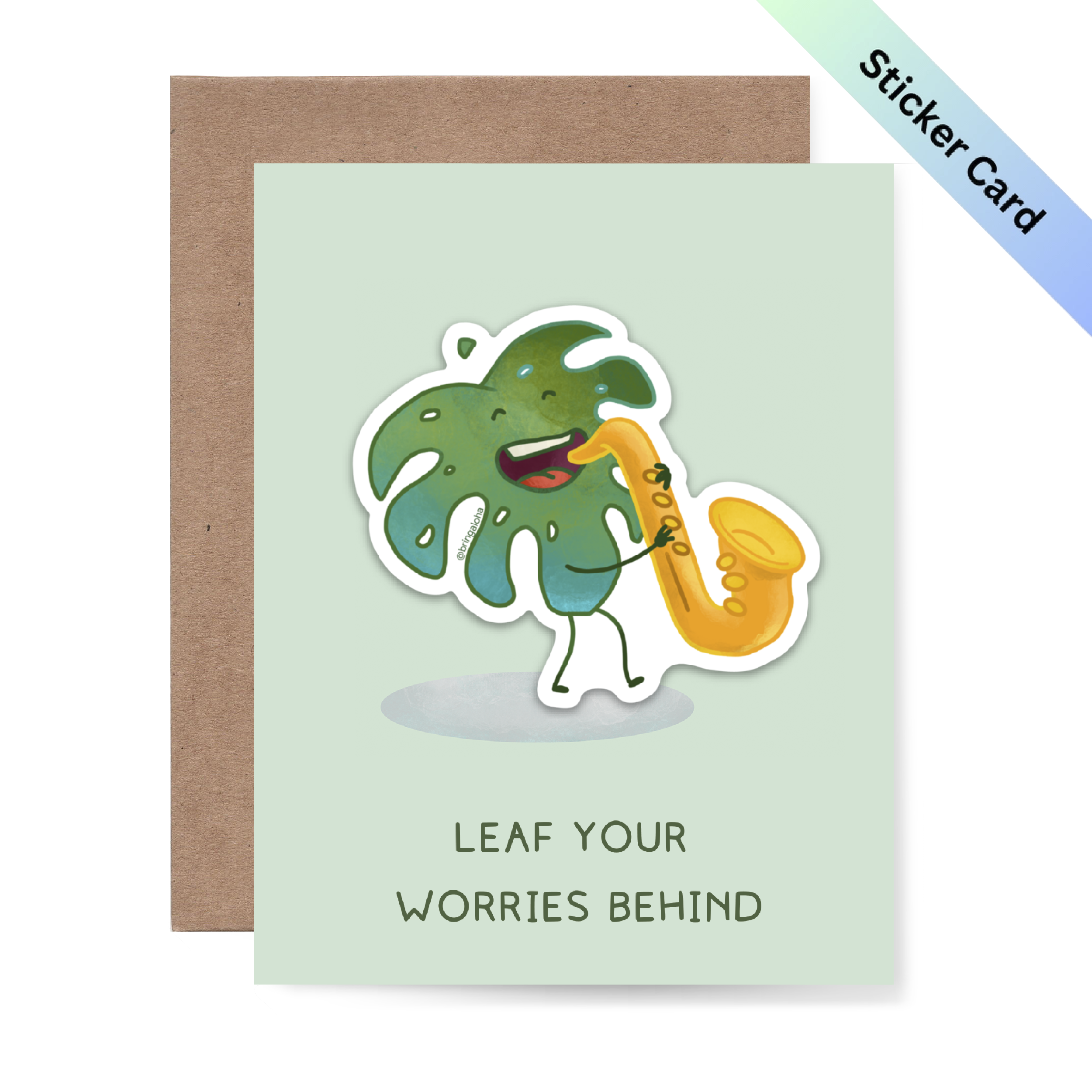 Leaf Your Worries Sticker Card