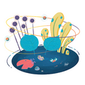 Frog Chillin In A Pond 8"x8" Art Print