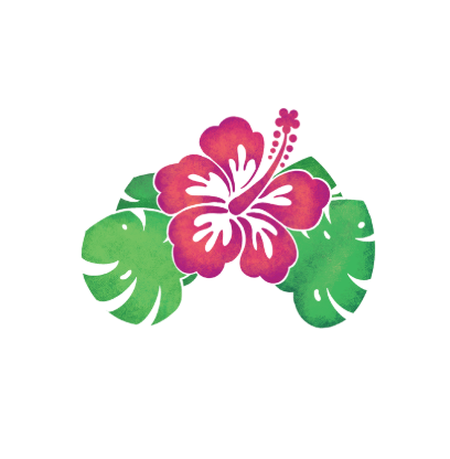 Hibiscus And Monstera 8"x8" Art Print