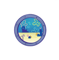Spongebob Bikini Bottom Window 8"x8" Art Print