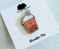 Boba Love Wooden Pin