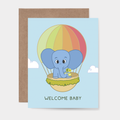 Welcome Baby Elephant Greeting Card