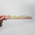 Badass Wahine Text Holographic Sticker