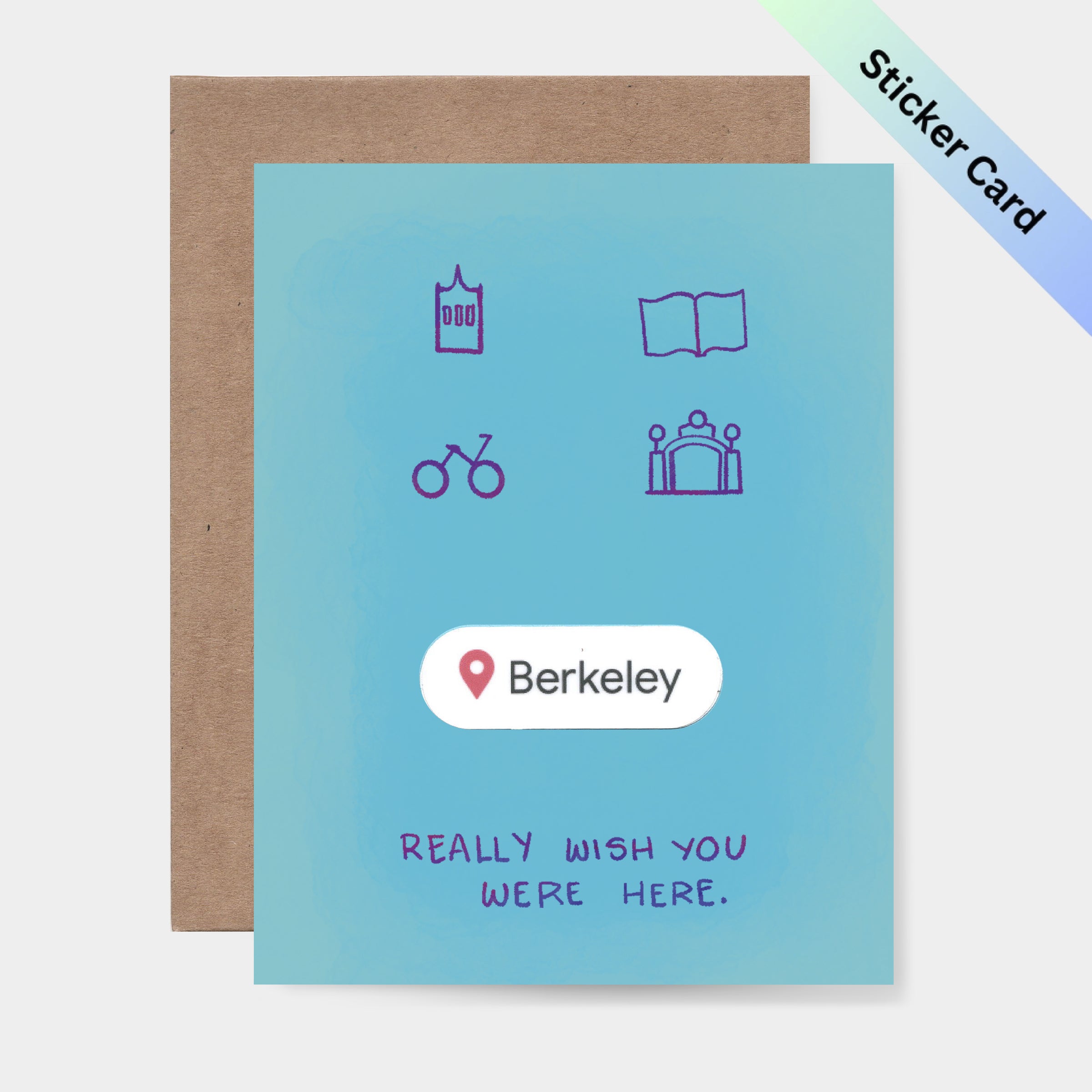 Berkeley really wish you were here  Sticker Card