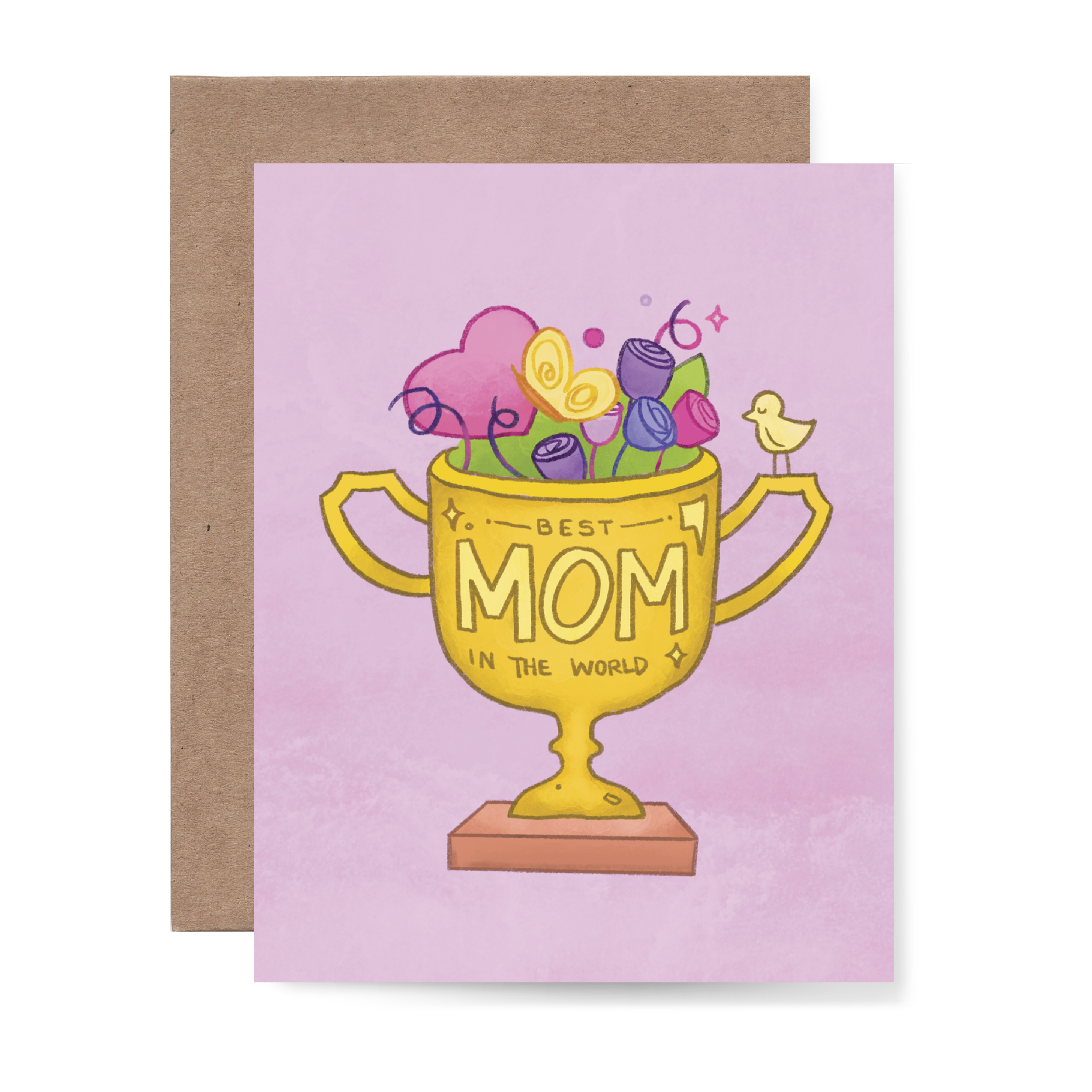 Best Mom In The World Trophy Greeting Card