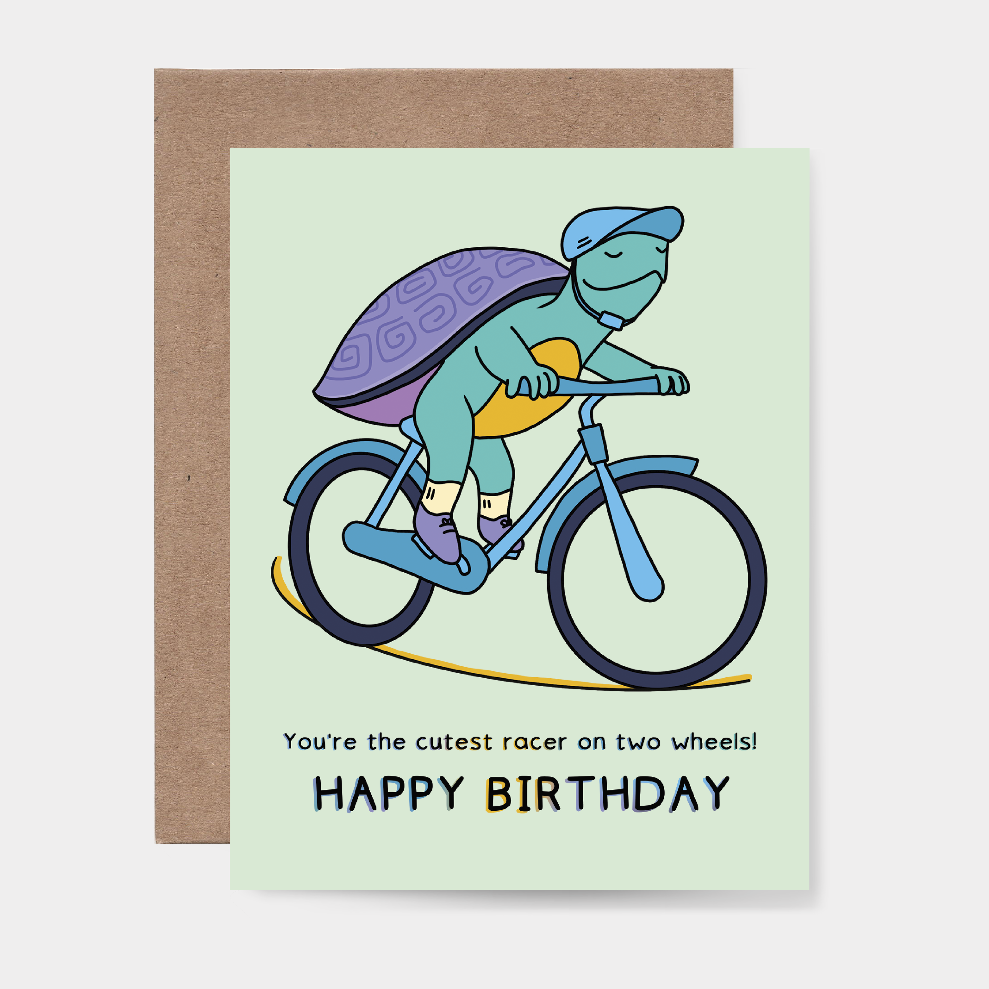 You're the cutest racer on two wheels, Happy Birthday Card