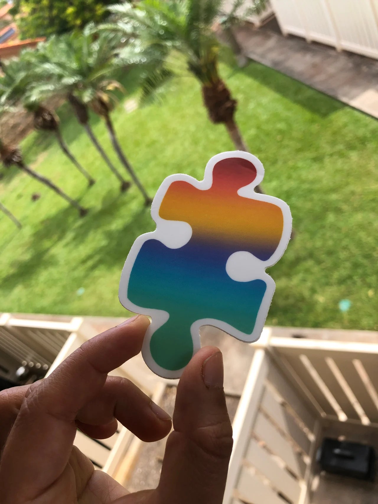 Rainbow Puzzle Piece Sticker