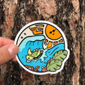Turtle Surfing Sticker