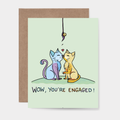 Wow! You're engaged! Cats Kissing Greeting Card