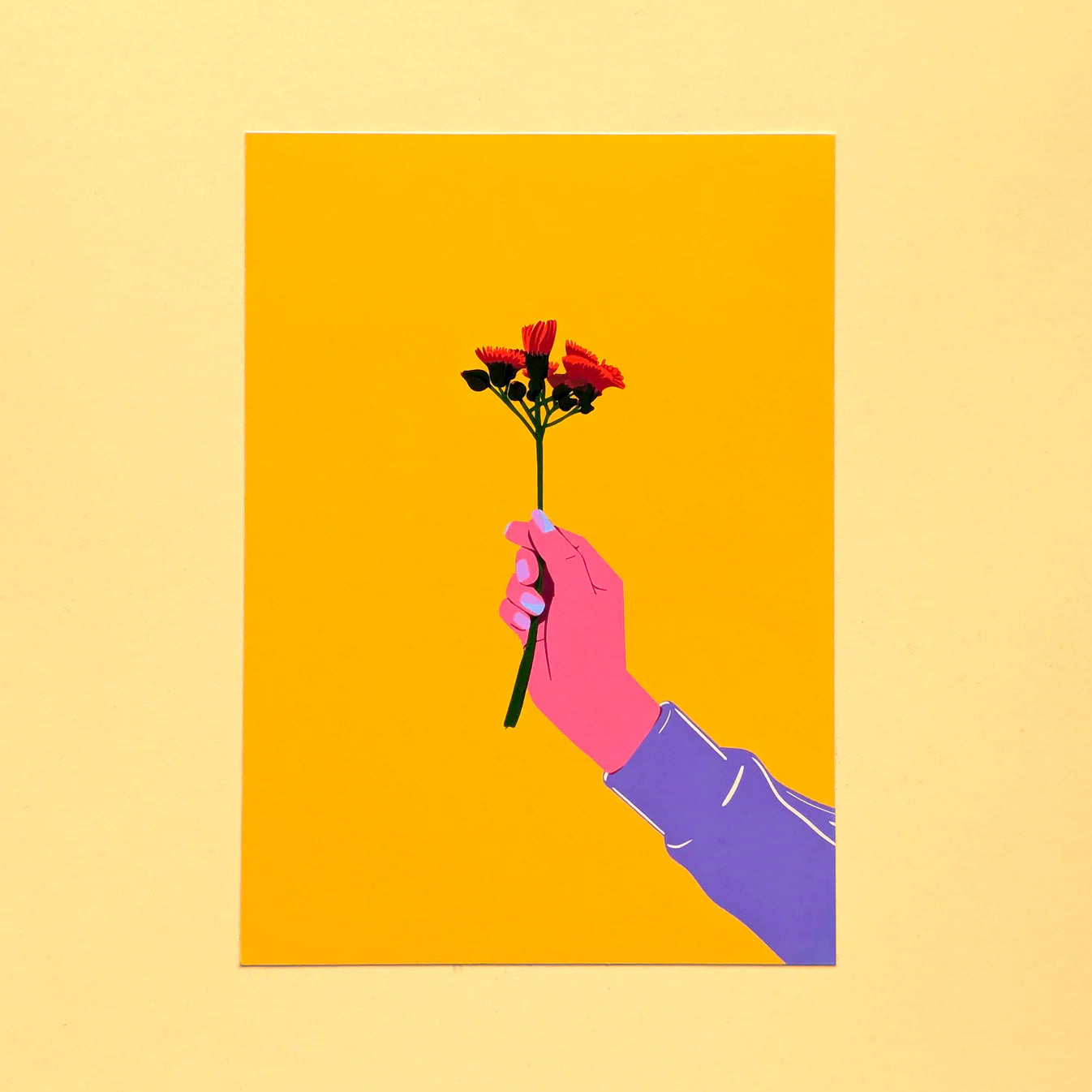 Yellow Hand Flower 5x7